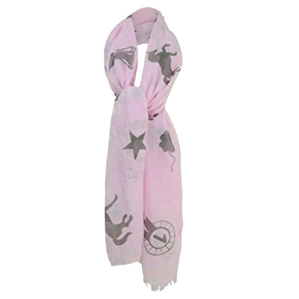HyFASHION Womens/Ladies Balmoral Scarf - Pastel Pink/Pale Brown Print - 