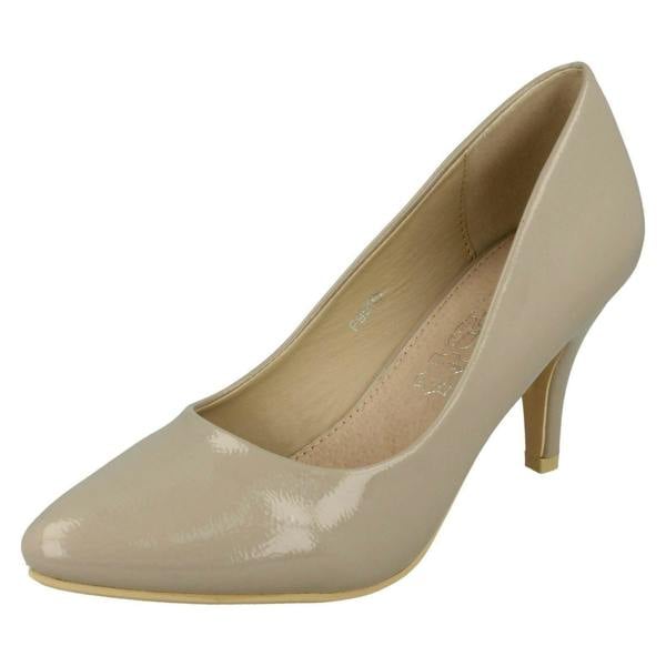 Spot On Ladies Spot On Patent Court Shoes