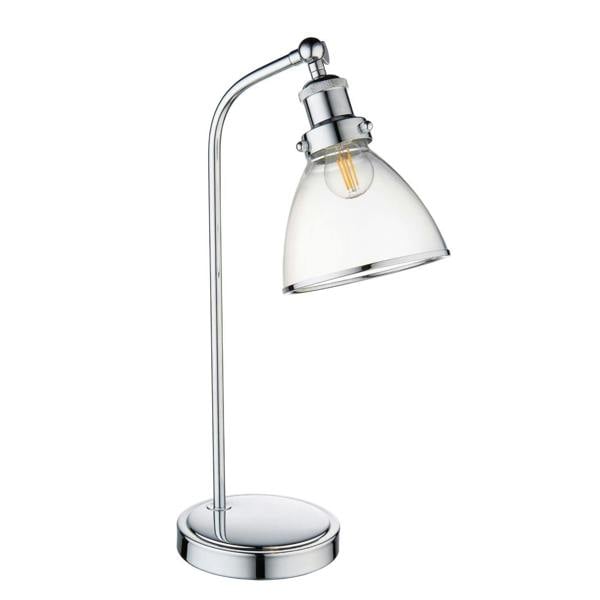 Brunswick Polished Nickel & Glass Desk Table Lamp