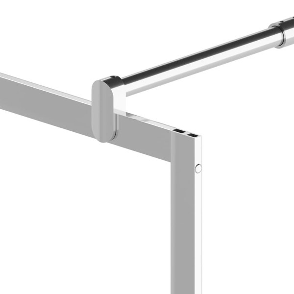 Berkfield Walk-in Shower Wall with Shelf Chrome 90x195 cm ESG Glass&Aluminium