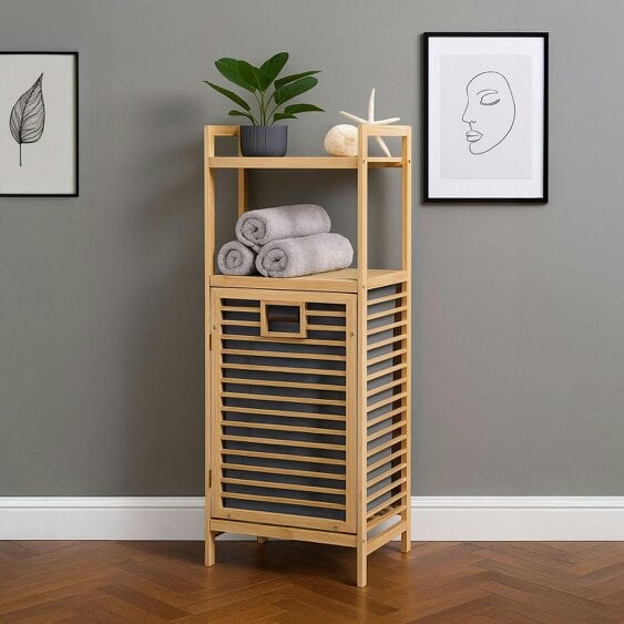 Neo Direct Neo Bamboo Tilt Out Laundry Hamper with 2 Tier Shelves