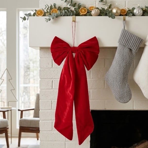 Garden Greatness Classic Red Decorative Long Bow Ornament