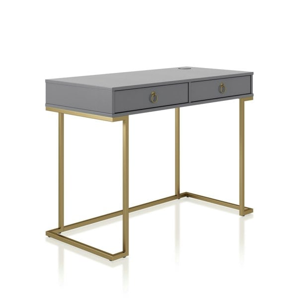 Dorel Home Camila Writing Desk Graphite Grey / Golden