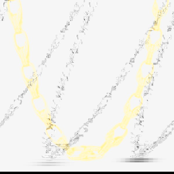 T. H. Baker Silver Sterling Gold Tone 22 Inch Patterned Tulip Chain S1091Y-22