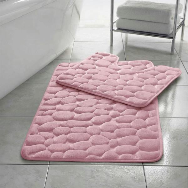 Memory Foam Pebbles Bath Mat Sets