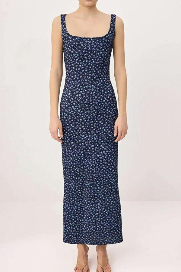 Bodycon Thick Strap Scoop Neck Sleeveless Stretch Knit Dress