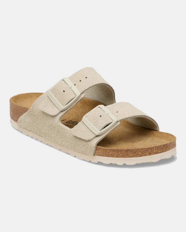 Birkenstock Arizona Suede Leather Womens Sandals - Oyster | CHO | Designer Womens Sandals