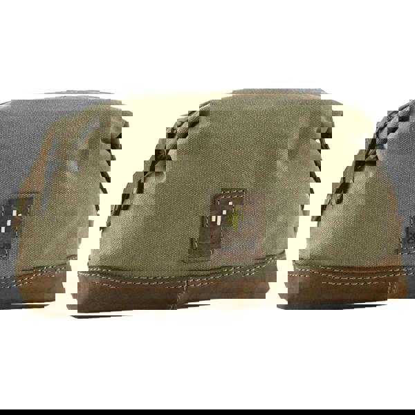 Mala Leather Cotton Canvas Washbag with Oiled Hunter Leather Trim