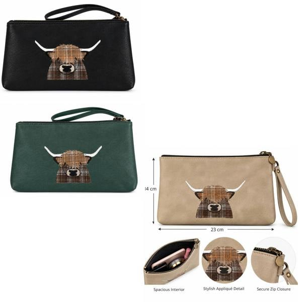 Fores Collection Highland Cow Makeup Bag & Travel Pouch