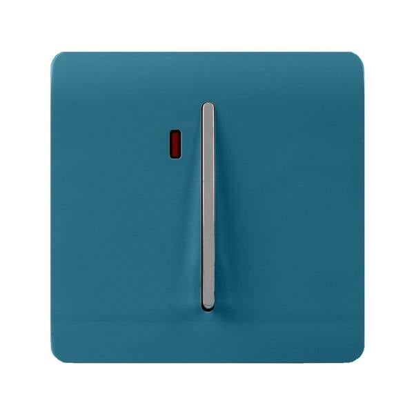 Trendi Switch 1 Gang 45 Amp Cooker Switch with Neon in Ocean Blue