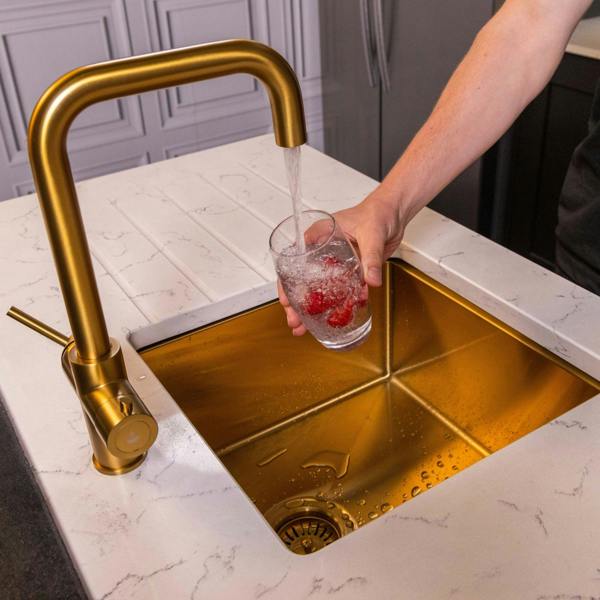 Flode Kyld 4 in 1 Instant Boiling & Cold Water Tap with Filtered Chilled Water |  Brushed Gold Finish