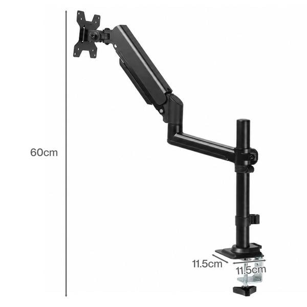 Levede Single Monitor Arm Adjustable Desk Mount with Cable Management Black