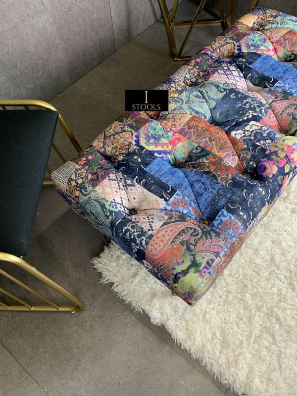 Demask multicolour Footstool | multicolour Bench | Demask Bench coffee table - ISTOOLS