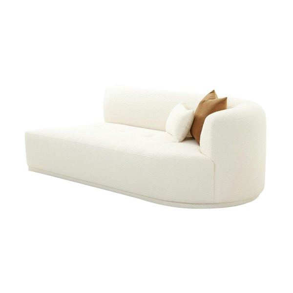 Furniture Edit Fickle Cream Boucle Modular RHF Loveseat