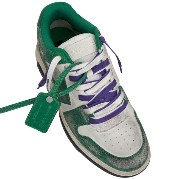 Off-White Out Of Office Vintage Calf Leather Green Sneakers UK 7