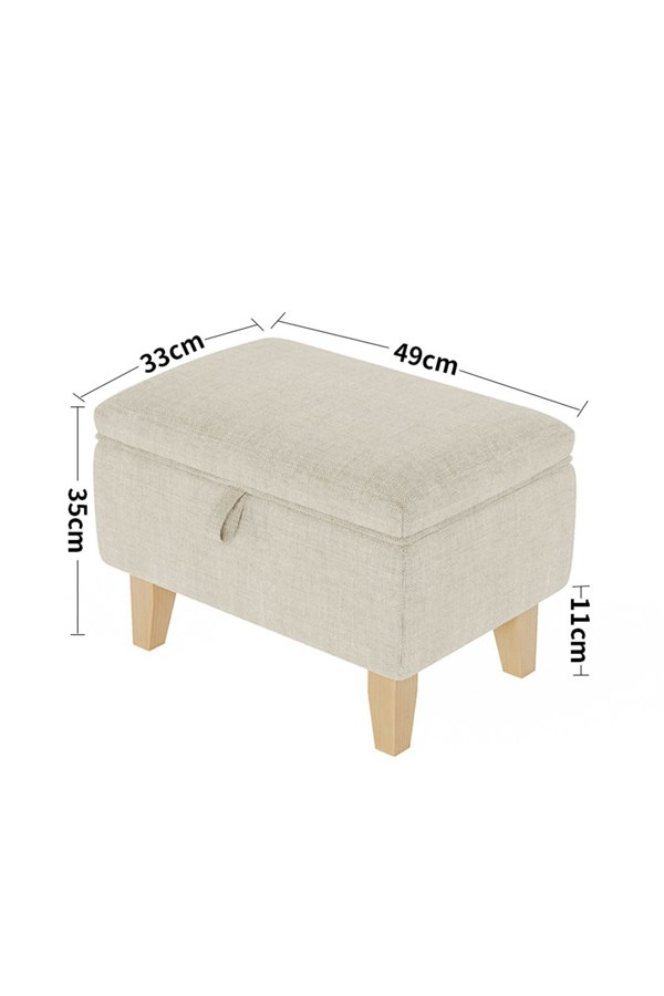 Living and Home Upholstered Storage Ottoman Footstool