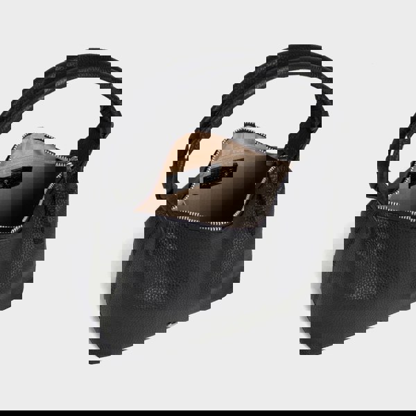 Assots London 'CITY BAG' Black Soft Pebble Grain Real Leather Shoulder Bag