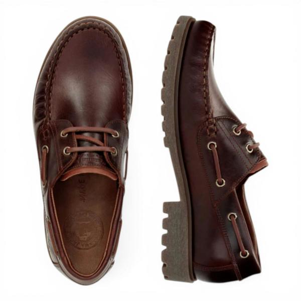 Panama Jack Boat C8 Men's Waterproof Bark Brown Leather Lace-Up Low-Cut Ankle Boots