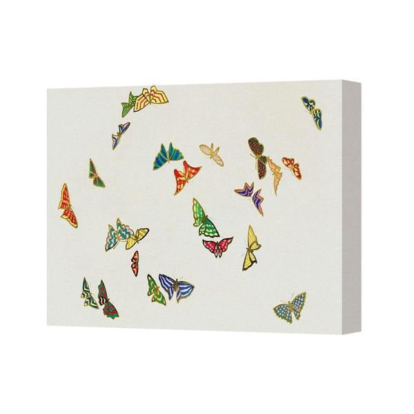 Benjamin Tate Design Butterfly Canvas Wall Art Decor Colorful Butterflies On White Canvas CANVAS-2245