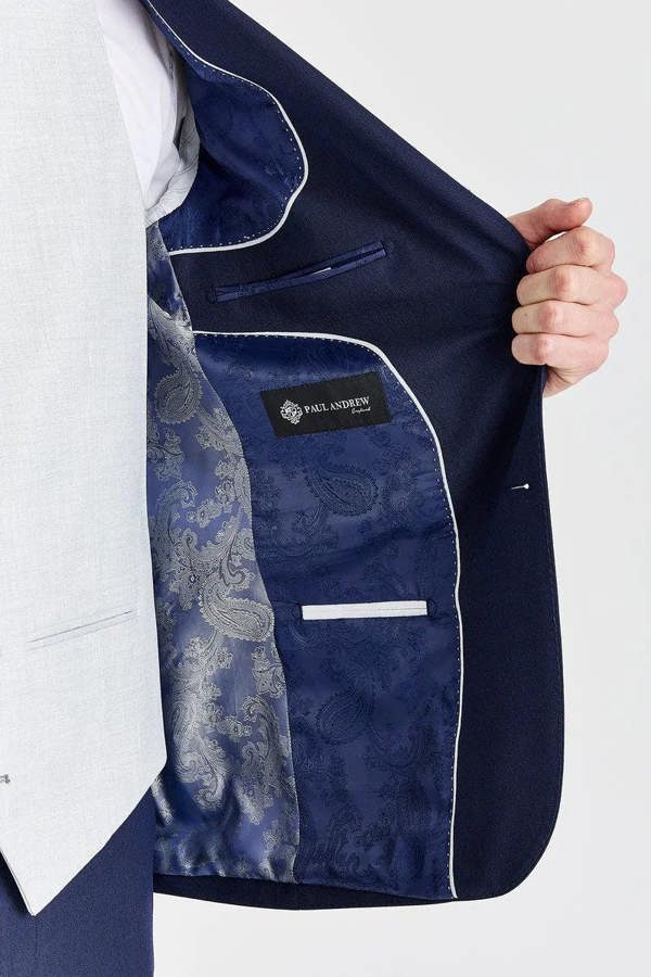 Paul Andrew Belmont Navy Suit with Belmont Silver Waistcoat