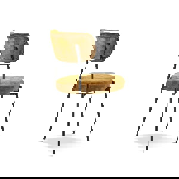 TRL Furniture Arlo Luxe Velvet Dining Chairs – Stackable - Mustard (Set of 2)