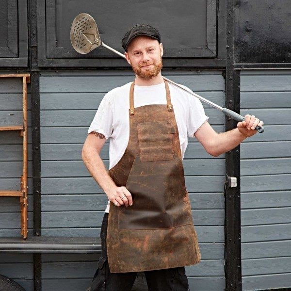 Brown Buffalo Leather Apron