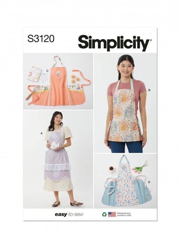 Simplicity Sewing Pattern 3120, Aprons for Women, A (XS-S-M-L-XL) - Easy