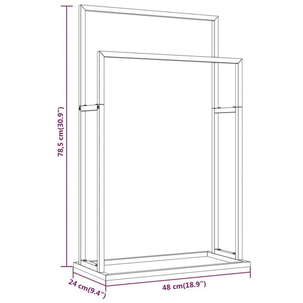 Berkfield Freestanding Towel Rack White 48x24x78.5 cm Iron