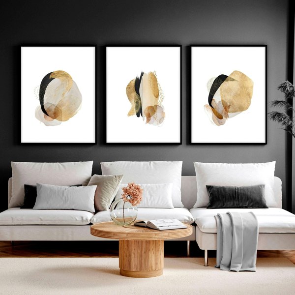 Abstract prints | set of 3 wall art for living room