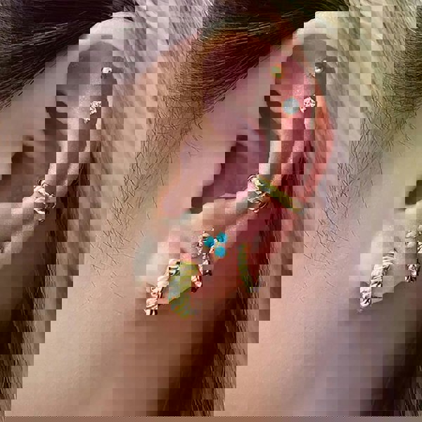 Ania Haie Chill Voyager 14ct Gold Plated Textured Small Huggie Hoop Earrings E063-03G