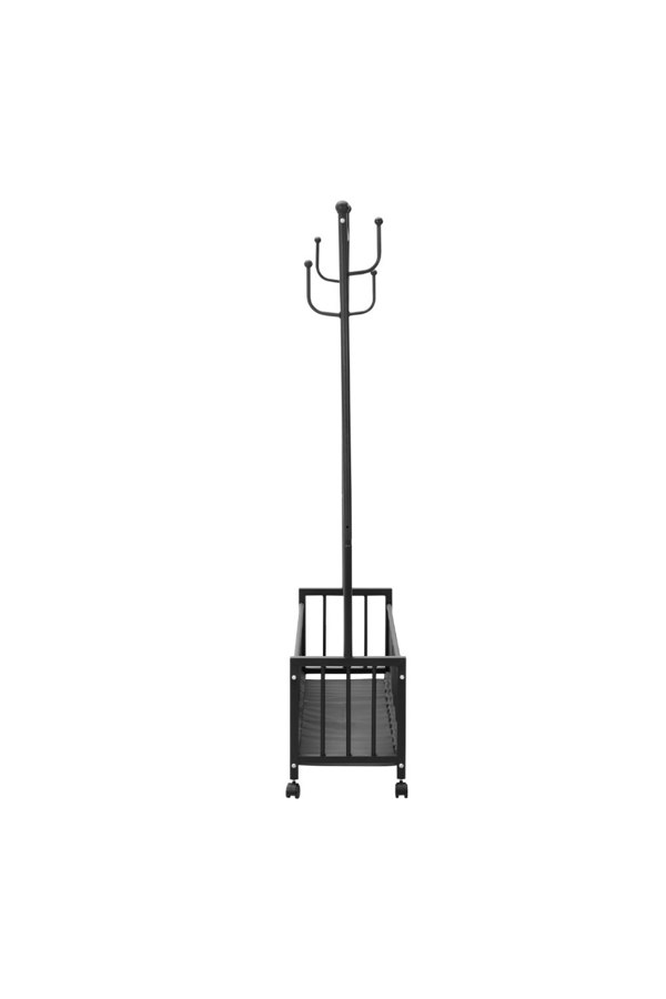 Living and Home Free Standing Clothes Rack with Bottom Basket and Wheels