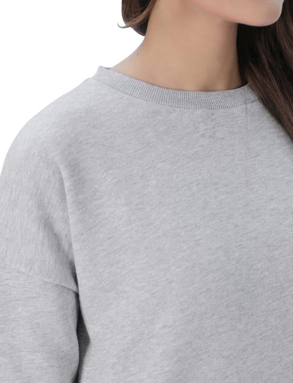Smart Living Ladies Longline Crewneck Sweatshirt - Grey