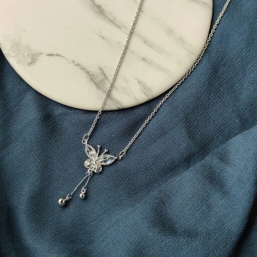The Colourful Aura Large Butterly Zircon Crystal Dokiya Pendant Animal Necklace