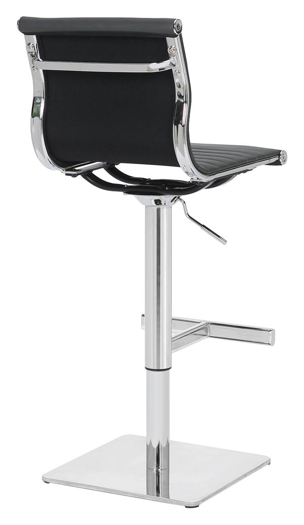 Lamboro Rovigo Deluxe Breakfast Bar Stool, Chrome Footrest, Height Adjustable Swivel Gas Lift, Home Bar & Kitchen Barstool, Charcoal Grey