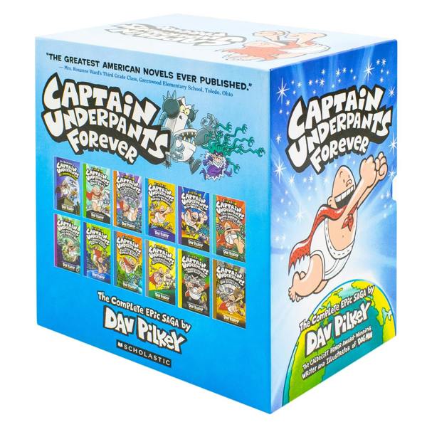 Captain Underpants Series 12 Books Collection Set by Dav Pilkey (Books 1-12) - Hardcover