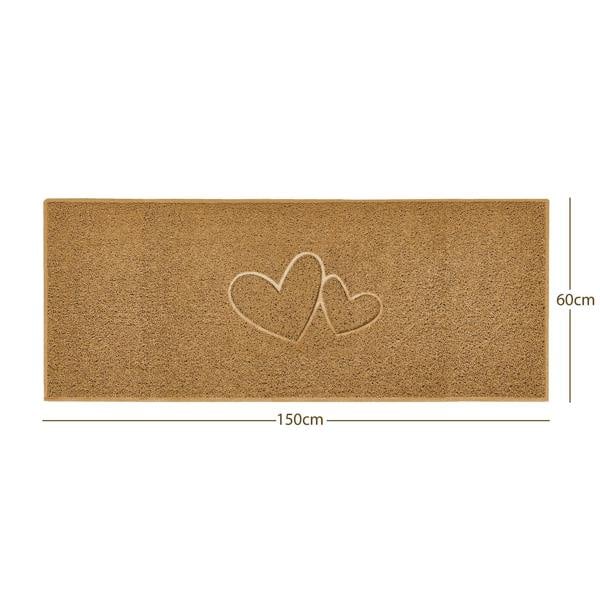 Nicoman "Double Heart" Embossed Loofah Textured Spaghetti Doormat