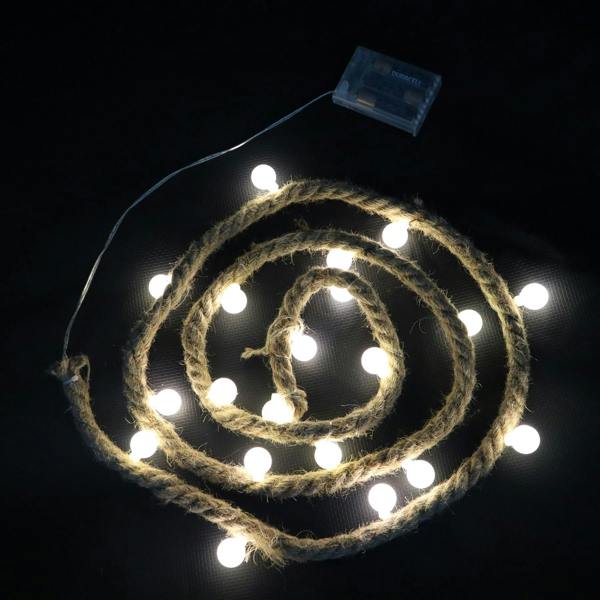 1.8cm Rustic Hemp Rope Warm White LED Silhouette Light, Battery Operated Decorative Accent image 6