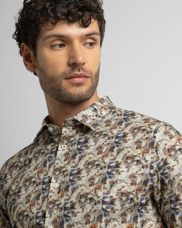 Steel & Jelly Limited Edition Stone Abstract Slim Fit Shirt