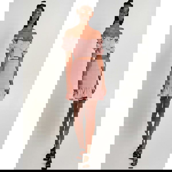 Pink Vanilla Frill Detail Milkmaid Top