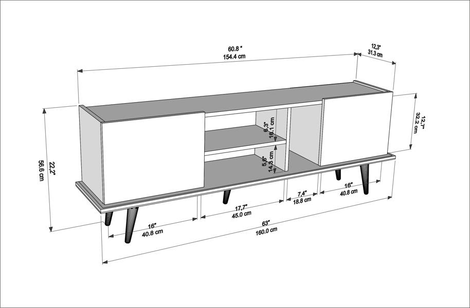 Decorotika Ekvador Modern TV Stand TV Cabinet for TV's up to 65"