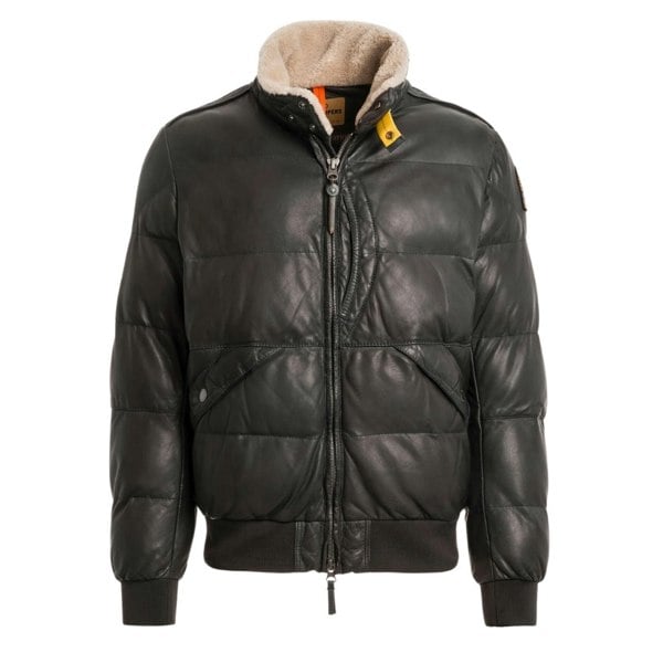 Parajumpers ALF LEATHER PMJKLE03 736 PHANTOM DARK GREY LEATHER JACKET Mens L