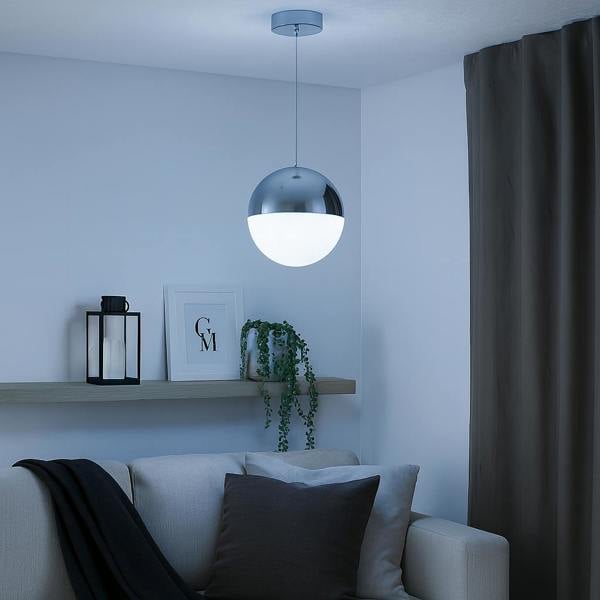 Pagazzi Lighting Annika Polished Chrome Globe LED Pendant Ceiling Light