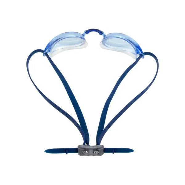Aquafeel Glide adult swim goggles in blue with clear lenses and adjustable silicone strap