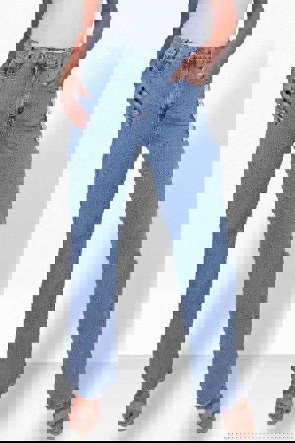 Paulo Due Womens Floral Embossed Straight Leg Denim Jeans