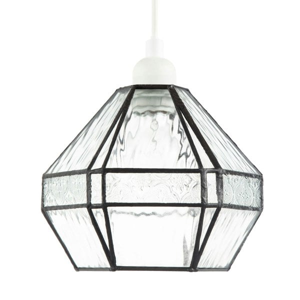 Vintage Classic Bronze Pendant Shade with Moroccan and Water Glass Image 1