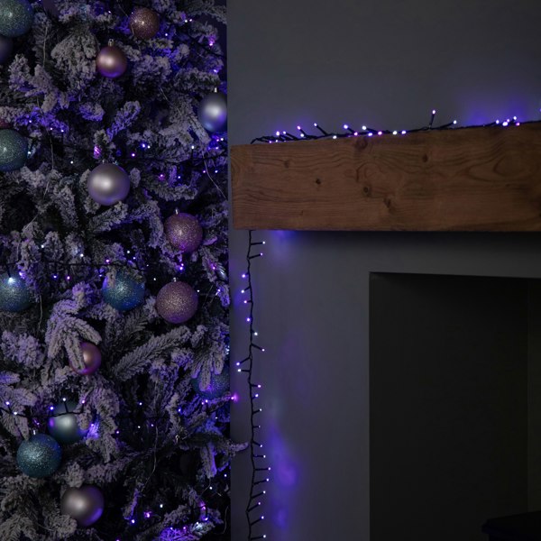 Samuel Alexander 18.7m 750 LED TreeBrights Christmas String Lights with Timer in Blue, White & Purple