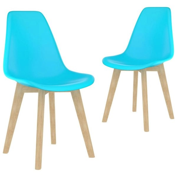 Berkfield Dining Chairs 2 pcs Blue Plastic