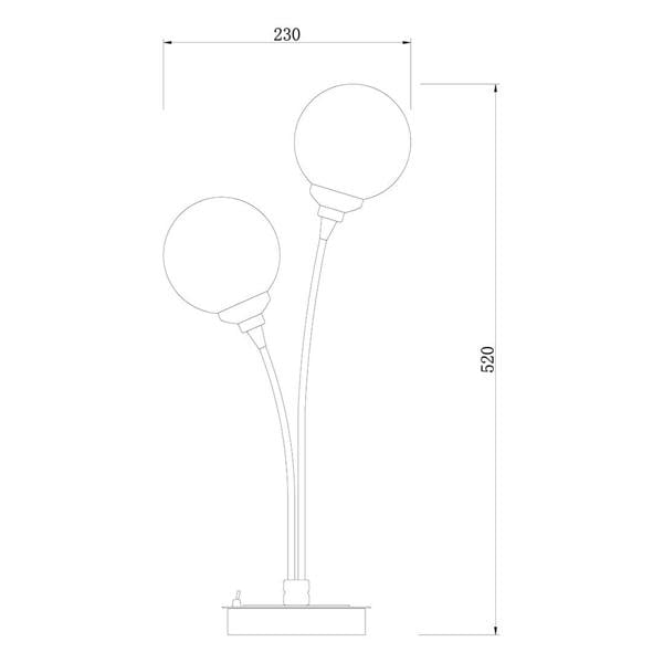 Pagazzi Lighting Bungo 2 Light Polished Chrome & Smoked Glass Table Lamp