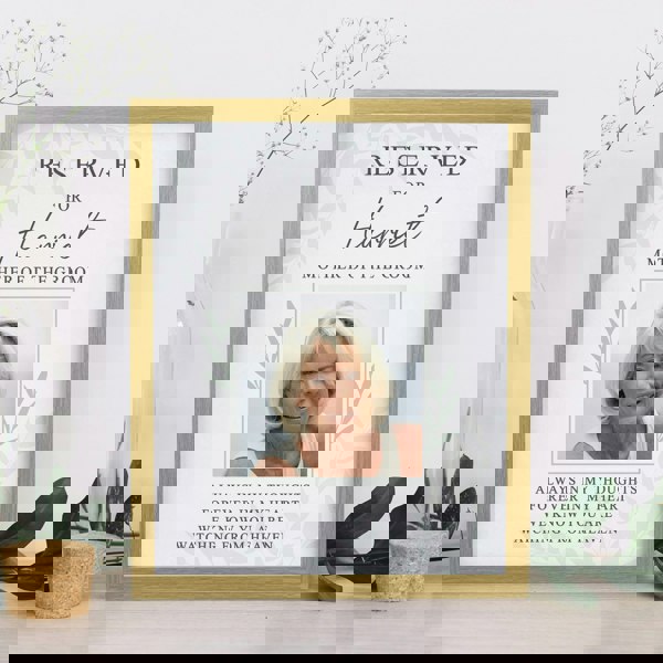 Personalised Memento Company Personalised Reserved For Photo Upload Oak Poster Frame