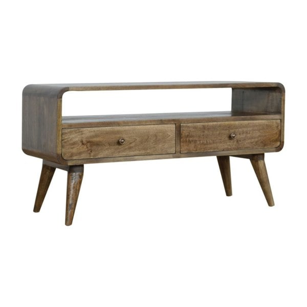 Artisan Furniture Curved Grey Washed Media Unit
